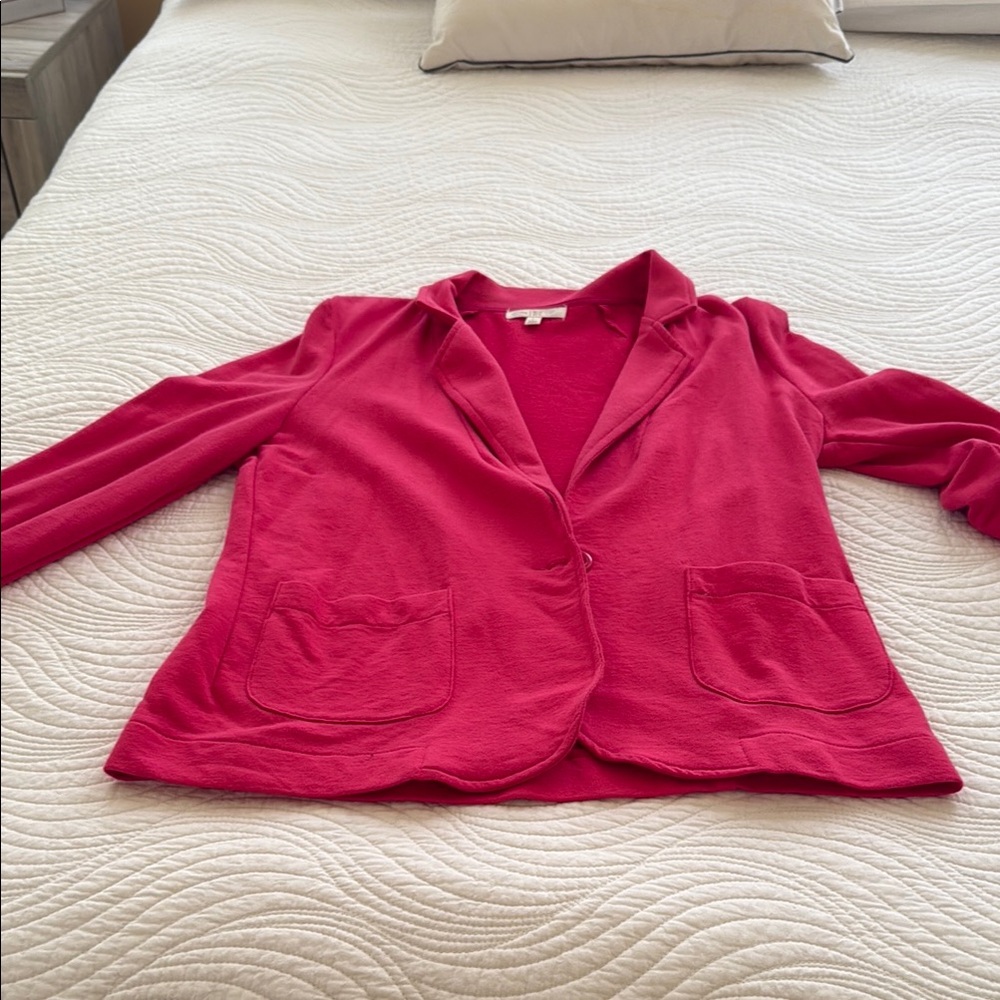 Love Fire Pink Blazer Open Front Knit